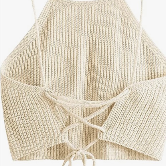 Knit tie back top size small NWOT (NEVER WORN) - Picture 2 of 3